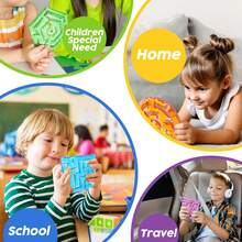 1/2/4/8件套柔软可爱感官减压玩具 - 自闭症感官镇静玩具，适用于课堂学生、自闭症儿童，缓解焦虑，挤压感官管，复活节篮子填充物，课堂奖励，生日礼物和节日礼品袋填充物 - 彩色 - 查看 7