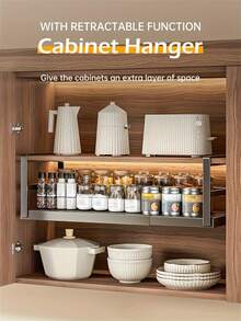 Zazumi 1 Giá để đồ bằng kim loại có thể điều chỉnh, Có nhiều kích cỡ lớn và nhỏ, Giá để đồ nhà bếp có thể mở rộng để đựng lọ gia vị và gia vị, Giá treo tủ dưới có thiết kế ngăn chia nhiều lớp, Bộ sắp xếp nhà bếp, Phụ kiện nhà bếp, Giá để gia vị - Nhiều màu - Xem 8