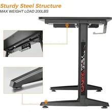 DESIGNA Computer Desk Racing Style, 47 Inch Gaming Desk, Writing Home Office Desk with Free Mouse Pad, USB Handle Rack, Cup Holder & Headphone Hook, Black - por defecto - Ver 5