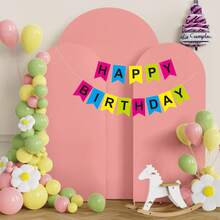 5ft, 6ft, 6.6ft, 7.2ft Arch Backdrop, 2 Sides Spandex Stretch Fabric Arch Backdrop, Suitable For Wedding Arch, Birthday Party, Wedding Arch Decor (Arch Frame Not Included, Only Fabric Backdrop) - Apricot - View 5