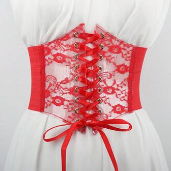 1pc Women Bustier Waist Belt, Tight Fitting Crop Top Outerwear