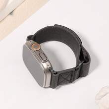 Trail Loop 尼龙表带，兼容 表带 49mm 46mm 45mm 44mm 42mm 41mm 40mm 38mm 男女款，坚固耐用的编织弹性运动表带，兼容 Ultra 系列 11/10/9/8/7/6/SE/5/4/3/2/1/SE - 黑(黑彩) - 查看 3