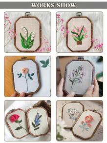 3 قطع/4 قطع أطواق تطريز خشبية بنية داكنة بطراز رجعي، أطواق تطريز DIY بطراز عتيق، أطواق غرزة متقاطعة، أطواق تطريز، أطواق لتعليق أحلام الريح، مصنوعة من ABS وPVC متين، مع خطافات معدنية برونزية للتعليق، يمكن استخدامها كديكور للحقائب والملابس والهواتف والمفاتيح، ديكور هالوين وعيد الميلاد، ديكور المكتب والسرير، تعليق السيارة، تشمل 16 إبرة تطريز للخياطة والاستخدام المنزلي