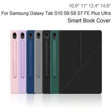 Black Magnetic Design Smart Book Cover Case Compatible With Samsung Galaxy Tab S10/S9 FE/S8/S7 11 Inch/S10+/S9 Plus/S9 FE+/S8+/S7 FE/Plus 12.4 Inch/Ultra 14.6 Inch Tablets, Magnetic Design, Supports Landscape And Portrait Orientation, With Pen Slot Birthday Gift - Black - View 2