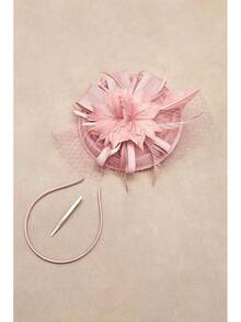 Fascinator Hat Fascinator Tea Party Pillbox Derby Hat Bridal Wedding Party - D-裸粉色 - 查看 3