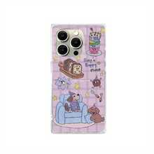 Lindo sofá de dibujos animados Perro Nuevo Cubo Agujero grande Teléfono móvil en ángulo recto Adecuado 16/15/14/13/12 Pro 14 15 16 Plus 12pro Superficie brillante Protección anticaída Vacaciones Cumpleaños - transparente - Ver 2