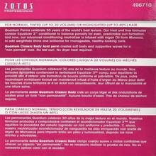 Zotos Quantum Classic Body Acid Permanent Unisex Treatment 1 Application - trắng - Xem 2