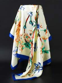 1条35.4英寸方形围巾，时尚印花90厘米围巾披肩领巾，奢华丝绸质感，适合女性，四季皆宜。 - 彩色 - 查看 56