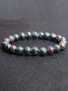 Vòng tay đá tự nhiên thủ công mang lại may mắn, phong cách Bohemian, phù hợp để đeo hàng ngày và dự tiệc, quà tặng tuyệt vời cho Giáng sinh, Ngày nhà giáo, Ngày của mẹ, Ngày của cha, vòng tay dễ thương | Hạt sống động | vòng tay đá tự nhiên, vòng tay dễ thương - Đầy màu sắc - Xem 2