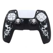 Nuova cover protettiva per controller Playstation 5 a forma di teschio, RALAN 1 custodia protettiva per controller + 2 cappucci personalizzati per levette analogiche - Multicolore - Visualizzare 9