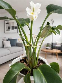 耐用的龟背竹稳定器和支撑系统 - 带竹制握把套件的金属攀爬植物训练器，是植物健康生长的理想选择，安全且装饰性的花园支撑，植物支撑结构|攀爬植物支撑|金属稳定器