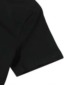 Women's Plus Size Oversized T-Shirt, "Hip Hop Was Dope In The 90's" Letter Print, Casual Crewneck Short Sleeve Summer Top, Stretch Fabric,, Fashion Outfit, Summer Outfit, Retro Fashion, Vintage Print, Crewneck Tee, Lightweight Top, Soft Material, Women's Tshirt, Graphic Tee, Retro Enthusiasts, Streetwear Fans - Black - View 5