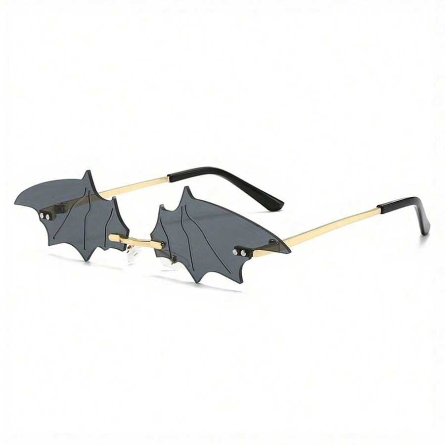 New Stylish And Quirky Christmas Bat Sunglasses, Perfect For Vacation And Dressing Up,Including A Glasses Case - black grey - 查看 1
