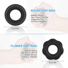 Kit de Entrenamiento de Fuerza de Agarre (Paquete de 8), Entrenador de Entrenamiento de Antebrazo Ajustable, Fortalecedor de Agarre De Mano con Bolsa de Transporte, Ejercitador de Fuerza de Dedos, Estirador de Dedos, Anillo de Agarre y Bola de Agarre para Aliviar el EstréS para Atletas - Negro - Ver 5