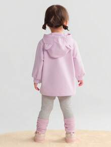 女婴两件套 2025 秋季新款宽松可爱服装 - 粉紅 - 查看 3