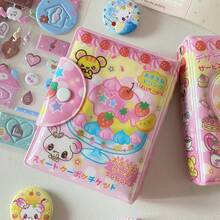 Álbum de fotos de fiesta de animales antiguos lindos, soporte para tarjetas de fotos Kpop, soporte para tarjetas de fotos de fresa y conejo, adecuado para tarjetas de fotos de 3-3.5 pulgadas, exhibición de colección de tarjetas de fotos de personajes de anime y juegos