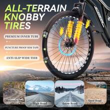 24 26 Inch Mountain Bike For Boys And Girls, 7-Speed MTB Bicycle With Dual Full Suspension, High-Carbon Steel Frame, Double Disc Brake, Softail Mountain Bike For Teenager And Youth Outdoor Adventure - 黑色 - 查看 5