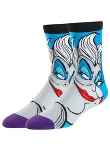 Disney 5双装官方反派角色袜子，卡通圣诞新年动画男士袜子，新奇有趣的袜子 - 白色 - 查看 6