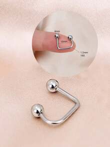 1-3件美杜莎唇环，男女通用，不锈钢材质，低致敏性；18K镀金U形球耳骨耳环，适合少女，朋克风穿刺饰品套装