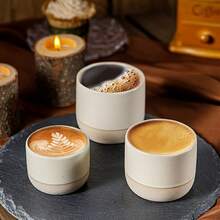 沙漠主题陶瓷咖啡杯，饰有棕榈树和骆驼图案，可重复使用，仅限手洗，是聚会和特殊场合的理想之选，沙漠主题礼品，沙漠咖啡杯，沙漠装饰陶瓷杯，咖啡杯，牛奶杯，水杯，家居/办公室/厨房/餐厅礼品，多用途，容量120毫升/250毫升/310毫升，沙特阿拉伯国庆节 - 彩色 - 查看 3