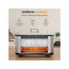 Sunvivi 8 Quart Slow Cooker Roaster Oven, 12 In 1 Programmable Multi-Cooker Food Warmer With Digital Timer, Temp Control, Removable Cast Aluminum Pot & Dishwasher- Tempered Glass Lid, Stainless - 美規B型插(110-127V) - 查看 5