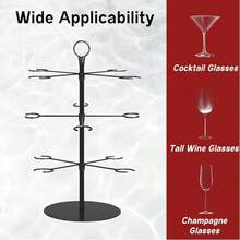 Red Wine Glass Rack Wrought Iron Wine Glass Storage Rack Creative Home Decoration Wedding Decoration High-Foot Glass Metal Hanger - Black - View 6