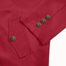 Mens Pirate Coat Steampunk Jacket Tailcoat Renaissance Jacket Halloween Hatter Costume - Red - View 6