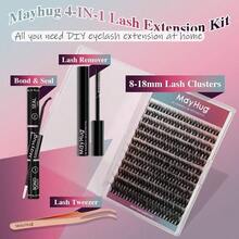 Lash Extension Kit 144 Pcs, 3D Lash Clusters 8 - 18D Curl Wispy Lash Clusters With 10ml And Seal Waterproof, 5ml Lash Remover, Lash Tweezers Eyelash Extensions Kit At Home Prism Kit - 熱門! -Wispy-Prism 套件 - 查看 2