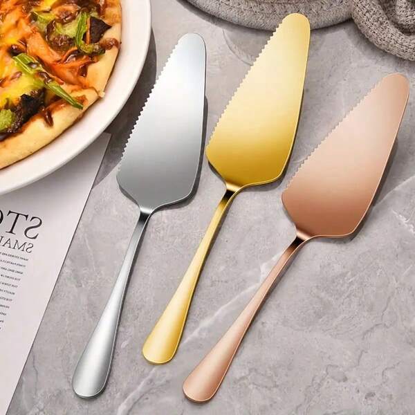 1 Piece Cake Spatula, Stainless Steel Cake Spatula, Cake Cutter, Pizza Cutter, Dessert Cutter, Suitable For Cake, Dessert, Pizza, Cheese, Pie, Serrated Edge, Ergonomic Handle, Dishwasher