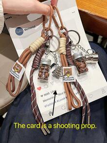 Handmade Coffee Series Pendant, Real Coffee Bean Iced Americano Shaped, Multifunctional Metal Coffee Pot Keychain, Can Be Used As Car Pendant, Backpack Decoration, Handbag Accessory, Suitable For Both Men And Women, An Ideal Gift For Y2K Autumn Season - Multicolor - View 2