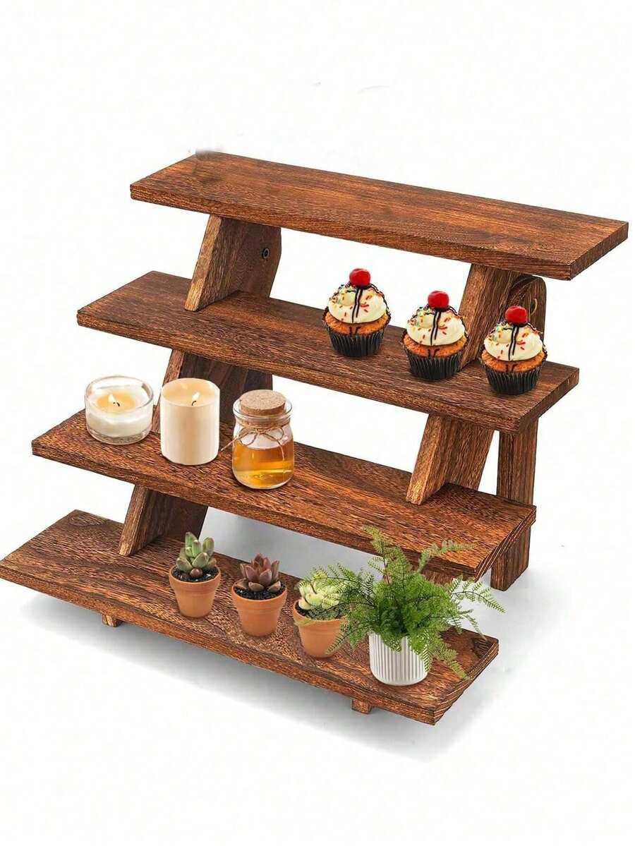 1 buah Rak Pajangan Kayu Bertingkat, Rak Pajangan Anting & Cincin 2/3/4/5 Tingkat, Rak Kue Bergaya Rustik, Meja Pajangan Pedagang, Rak Pajangan Meja, Cocok untuk Hadiah Pernikahan/Ulang Tahun/Hari Ibu, Penyimpanan Rumah dan Pajangan Meja, Rak Kayu Bergaya Rustik.