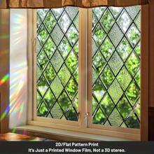 1 Piece, Fashionable And Simple Style Decorative Window Film And Window Sticker, 2D Flat Geometric Rhombus Pattern Window Sticker, PVC Electrostatic Adsorption Decorative Window Film, Home Decoration Window And Door Decals, Suitable For Living Room, Bedroom, Kitchen, Bathroom, Home Decoration, Privacy Protection, 17.72 Inches X39.37 Inches - 17.72*39.37吋(45*100公分) - 查看 2