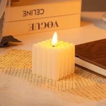 1 pieza de velas decorativas electrónicas, accesorios de decoración de fotos, luces de velas LED simuladas para cumpleaños, graduaciones y bodas. - Beis - Ver 16