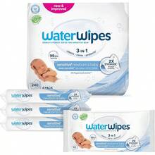 Toallitas húmedas WaterWipes Sensitive para bebés, 4 paquetes de 60 unidades (240 unidades) - 240 Unidad (Paquete de 1) - Ver 4