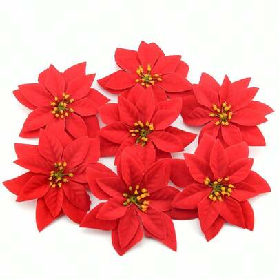 1 pièce Fleur de Noël simulée à trois couches en or et argent, pendentif pour décoration de sapin de Noël. Accessoire de couronne de fleurs, convient pour la décoration de mariage, le porche, le jardin, l'intérieur et l'extérieur, la décoration de la maison pour les fêtes, le sapin de Noël, les ornements de table à manger