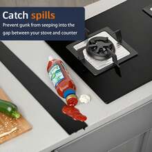 2pcs Silicone Gap Sealing Strips, Durable, Suitable For High Temperature In Kitchen,, Anti-Stain, Clean Without Debris -  (Black / White) - 彩色 - 查看 3