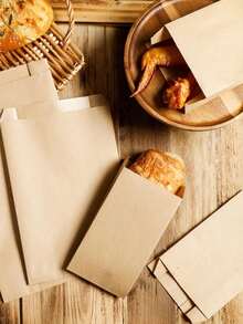 50/100个牛皮纸三明治袋，防油一次性食品袋，适用于汉堡、甜点、炸鸡 | 防漏零食包装，适用于派对、餐饮、餐车 | 婚礼、生日 | 返校季 - 彩色 - 查看 5