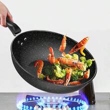 30cm Non-Stick Frying Pan With Glass Lid | Granite Coating Induction Hob Compatible Frying Pan Set | Healthy Cooking, Easy Clean | Includes Free Bamboo Spatula - Black - View 9