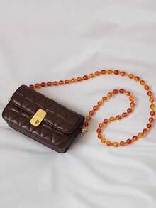 Bernsteinfarbe luxuriöser acrylischer Perlen-Lanyard Trageriemen für Handys, Umhängetasche Handykette