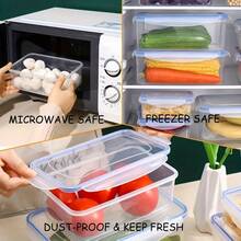 1pc Set Rectangular Refrigerator Food Container, Microwave Plastic Lunch Box, Airtight Meal Prep Containers For Food Storage, For Outdoor, Camping