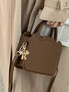 Gold Bubble Letter Cute Necklace Pendant Bag Charm - Lucky Crystal Pendant Decorated With Natural Seashell And Starfish Accessories, Letter A-Z, Essential Beach Outfit Accessory, Bohemian Vintage Style - Multicolor - View 4