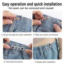 1/2/3/4/6pcs Detachable Alloy Chain Waist Cincher Brooches, Waist Shaper For Women - 彩色 - 查看 9