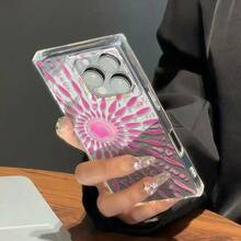Funda de TPU rosa con diseño de cubos, orificio grande y ángulo recto. Compatible con phone 16, 15, 14, 13, 12 Pro, 14, 15, 16 Plus y 12 Pro. Funda protectora brillante anticaídas. Un regalo ideal para cumpleaños y fiestas. - transparente - Ver 2