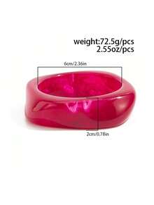 1 chiếc vòng tay nhựa Acrylic phong cách Punk cổ điển, vòng tay dày thời trang tối giản, phóng đại, phù hợp để đeo hàng ngày cho phụ nữ, tụ tập bạn bè, quà tặng ngày lễ, tiệc cưới (Họa tiết màu trên vòng tay là ngẫu nhiên và có thể khác so với sản phẩm thực tế) - Vòng tay thời trang phóng đại - Xem 11