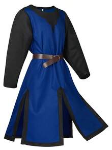 Túnica medieval para disfraz de Halloween, parte superior dividida para hombres