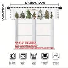1pc Christmas Flat Visual Decorative Short Curtain, Christmas Tree Print, Rod Pocket Top, Fade-Resistant, Single-Sided Print, Polyester Material, Thick , Washable, Christmas Home Decor, Party Gift, Suitable For Living Room, Dining Room, Kitchen, Cafe, Closet Partition Christmas Decorations Room Decor Christmas Decorations Home - Multicolor - View 13