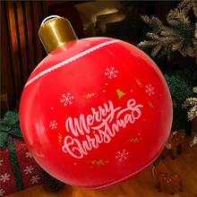 1 كرة زخرفية قابلة للنفخ لديكور حديقة عيد الميلاد، زينة شجرة عيد الميلاد الخارجية، لوازم ديكور عيد الميلاد المنزلي، ديكور الغرفة في فصل الشتاء