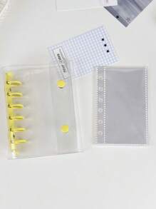 A7 Transparent Portable File Folder With Double Snap Design, Can Store Beautiful Photos, Can Be Used As Photo Album, Money Saving, Stationery, Notebook, Sticker Book, Office Supplies, School Supplies, Back To School