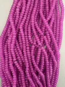 100pcs 5mmx8mm Imitation Jade, Agate, Abacus Beads, Solid Color Spacer Beads, Wheel Beads, Jewelry DIY Accessories, Bracelets, Keychains, Necklaces Craft Decorations, Beads Materials, Colorful, Can Add Inspiration To Your Creations - Imitation Jade Flower Blasting 5*8mm - View 19