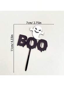 1pc/3pcs Happy Halloween Cake Topper Acrylic Spider Bat Pumpkin Ghost For Halloween Party Dessert Cake Baking Decor